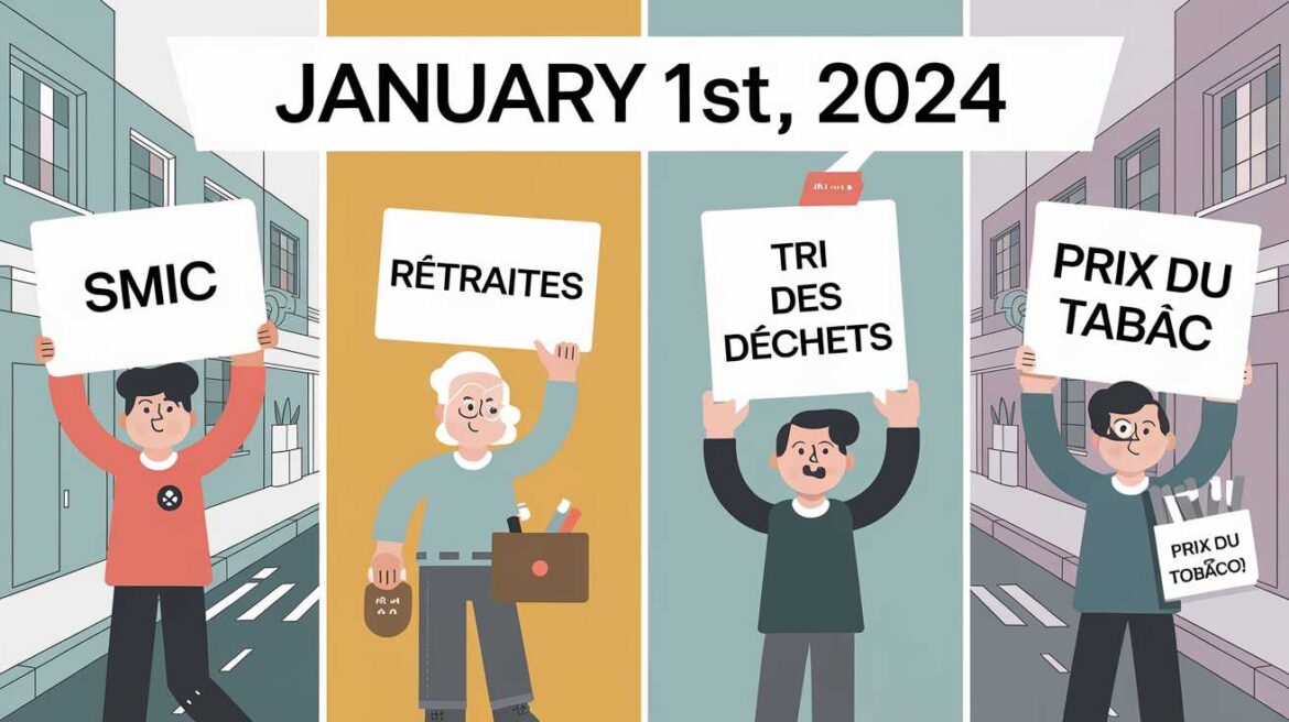 Changements majeurs en France le 1er janvier 2024 : SMIC, retraites, tri des d&eacute;chets, prix du tabac