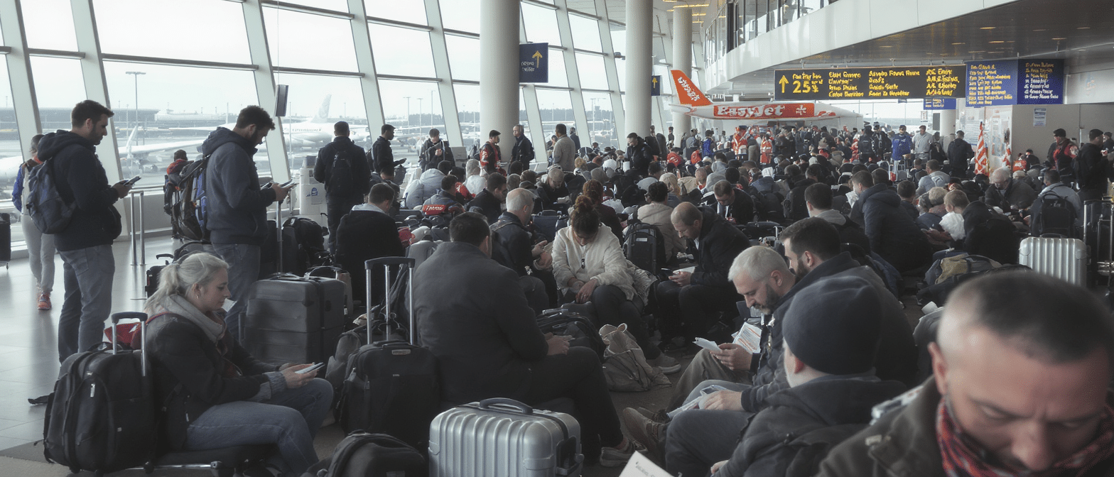 easyjet fait face à une grève majeure de ses hôtesses et stewards, entraînant l'annulation d'une centaine de vols au départ de la france, impactant de nombreux voyageurs.